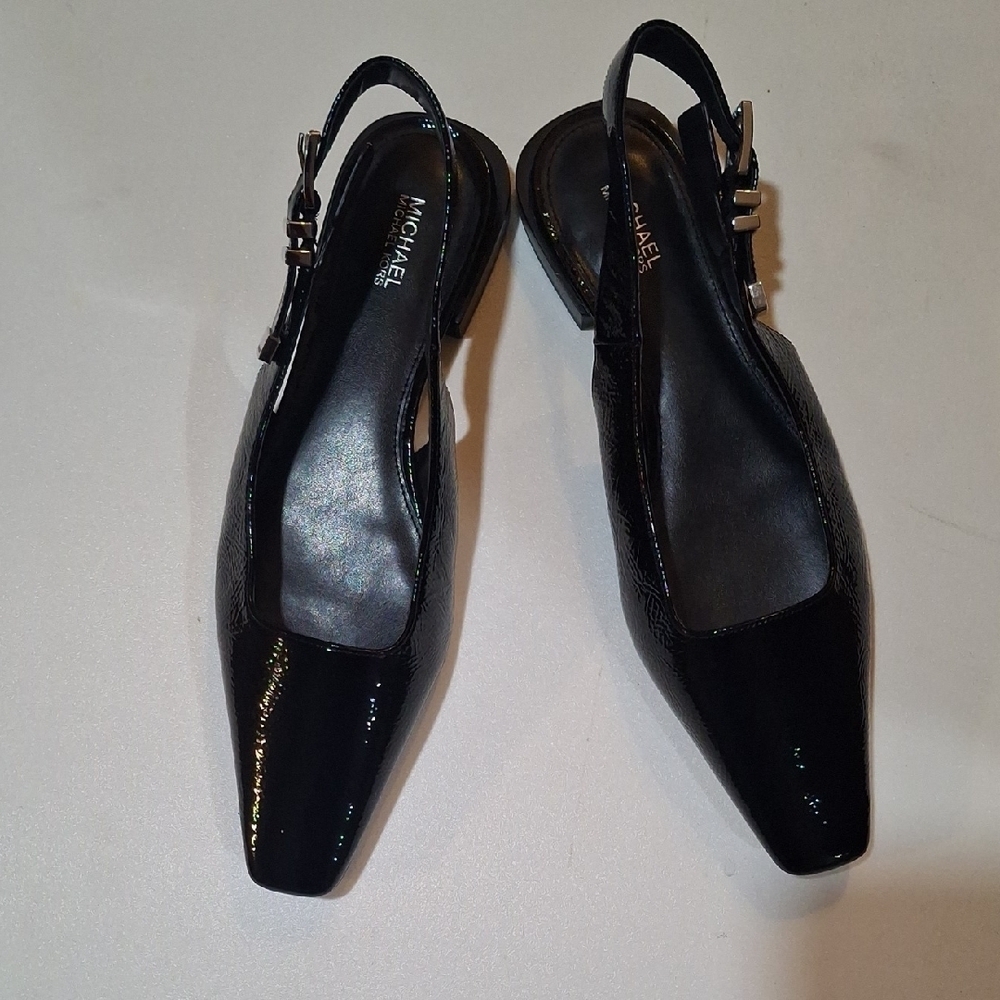 Michael Kors Shiny Black Slingback Heels
